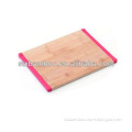 Natural color with rose red bamboo puzzle cutting board